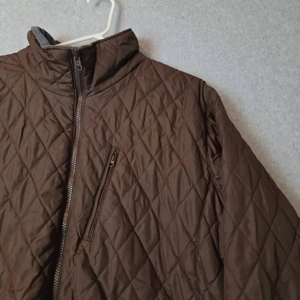 Columbia Interchange Brown LS Quilted Zip Up Puffer Jacket Women's XL Pockets - Picture 3 of 12